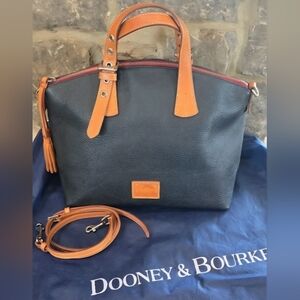 Dooney & Bourke Large Patterson Trina Black Leather Satchel